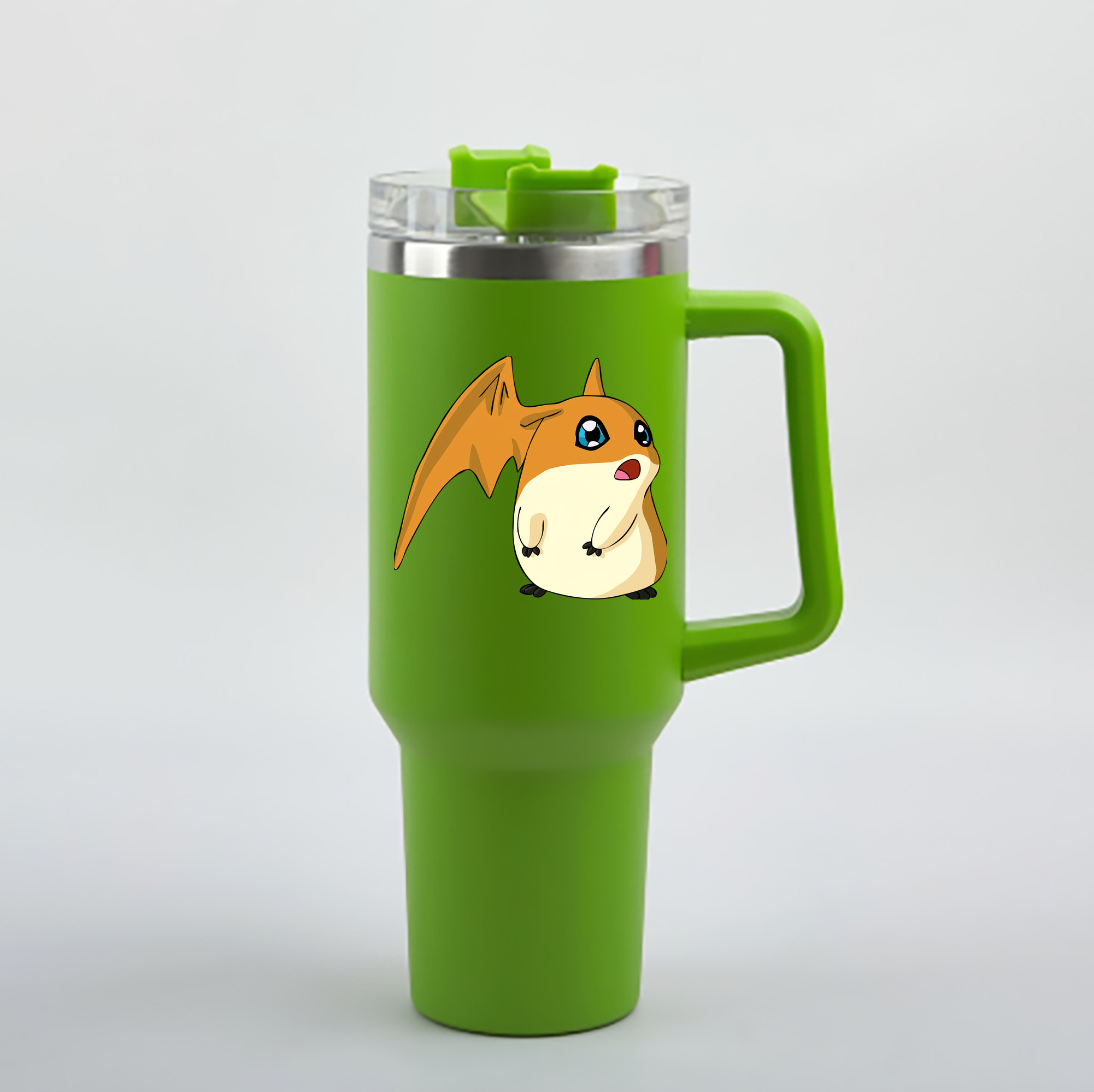 （画像用） Digimon デジタルモンスター/デジモン 1200mL車用タンブラー - クリスタルステッカー（プラスチックストロー付き）